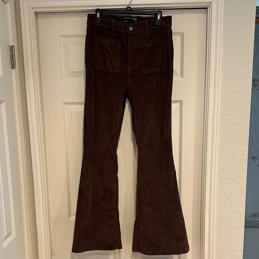 Veronica Beard Sheridan Exaggerated Flare High Rise Corduroy Pant Size 30